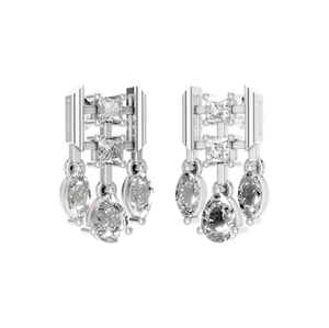 925 plata esterlina oro blanco moda princesa Marquesa pera corte diamante Natural gota pendientes mujer aniversario regalo IGI - Product Image 3