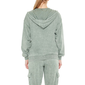 Sudaderas con Capucha para Mujer de Alta Calidad, Estilo Urbano, Lavado Ácido, Corte Ajustado, Diseño con Bolsillos, Cálidas para Invierno, Venta al Por Mayor, 100% Algodón - Product Image 4