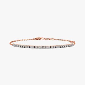 Pulsera de Cadena Clásica con Diamantes Cultivados en Laboratorio en Oro Rosa - Product Image 2