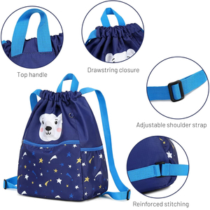 Sublimation <b>Drawstring</b> Bags Polyester Custom Logo Gym <b>Backpack</b> Sports Travel Promotional String Bag Bulk - Product Image 3