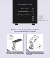 Boîtier PC AITC KINGSMAN GAMING MicroATX ITX en verre trempé, tour moyenne, avec 3 ventilateurs ARGB, support GPU 300 mm, en stock