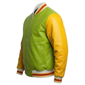 Casual Sports Varsity <b>Jacket</b> Custom <b>Men's</b> Fashionable Baseball Casual Windproof Color Blocking Long Sleeve lettermen <b>Jacket</b> - Product Image 3