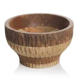 Handmade Wooden Bowl Natural Finish <b>Rustic</b> Decorative Serving Bowl for Home Kitchen Decoration - Product Image 2