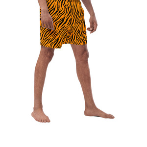 Men's Tiger Print Shorts Orange Black <b>Animal</b> <b>Pattern</b> Casual Beachwear Streetwear Summer Shorts - Product Image 2
