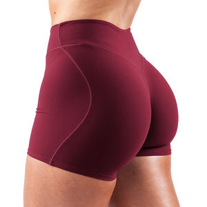 Women Girls Stretchy Compression Stretchy Solid Color Outdoor Athletic Nylon Soft Running Fitness <b>Booty</b> Shorts - Product Image 1