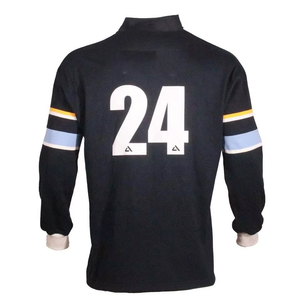 Camisetas de Rugby Unisex Personalizadas de Punto, 350gsm, de Algodón Grueso con Rayas, Transpirables, de Manga Larga, Tipo Polo Escolar para Adultos - Product Image 2