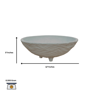 Cuenco de servir de papel maché estilo Art Déco de calidad premium, hecho a mano, decorativo para centro de mesa y regalo, con detalles metálicos. - Product Image 3