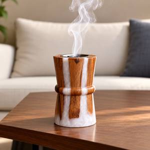 Brûleur à Bakhoor en Résine et Bois de Haute Qualité, Porte-Encens Artistique Fait Main, Personnalisable, Luxe, Intérieurs Traditionnels - Product Image 4