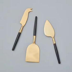 Gold Plated Brass <b>Cheese</b> Butter Spreader <b>Set</b> Stainless Steel Blades Palm Tree Handle Eco-Friendly Dishwasher Safe for - Product Image 4