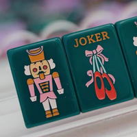 Coffret de Mahjong Américain Édition Limitée Noël Casse-Noisette - 160 Tuiles Acryliques Premium - Jeu Social de Noël pour 4 Joueurs - Cadeau