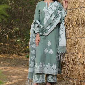 Colección Safaa RIMAL: Tela de Traje para Dama sin Coser, Jacquard Premium |   Ropa Étnica de Estilo Indio-Pakistaní para Mujer - Product Image 1