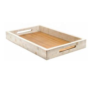 ถาดฝังกระดูกพร้อมที่จับด้านบนโต๊ะกาแฟชาเครื่องดื่มเย็นถาดเสิร์ฟแฮนด์เมดสำหรับโรงแรมร้านอาหารถาดเสิร์ฟอาหารที่บ้านห้องครัว - Product Image 1