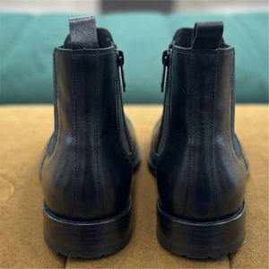 Bottes en dentelle en cuir véritable, couleur personnalisée, pour hommes, montantes, à bout fermé, logo personnalisé, toutes tailles, style classique, faites à la main, automne - Product Image 2