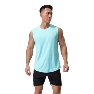 Camiseta sin Mangas Formal Personalizada para Hombre, Ligera, Sólida, para Gimnasio, Camiseta Deportiva, Spandex/Poliéster, Secado Rápido, Transpirable - Product Image 1