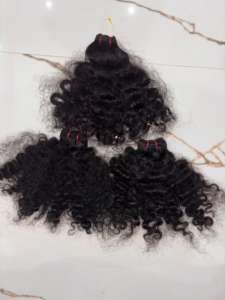 Lots de Cheveux Humains Naturels Bouclés Bruts Indiens en Gros – Cheveux de Temple Authentiques d'Inde - Product Image 3