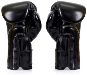 Guantes de Boxeo Fairtex Negros de Alta Calidad, Estilo Mexicano, para Entrenamiento de MMA y Sparring, Cuero Genuino de Vaca, Cierre de Gancho y Bucle - Product Image 3