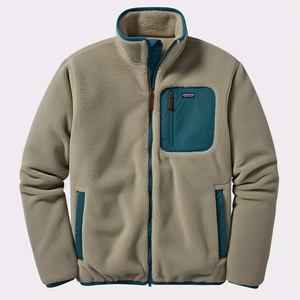 Veste polaire zippée intégrale pour homme, douce, thermique, à manches longues, col montant, décontractée, légère et chaude pour l'extérieur et le quotidien - Product Image 1