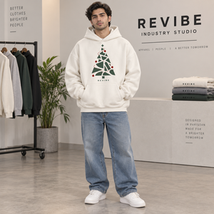 Custom <b>Christmas</b> <b>Hoodie</b> Abstract Tree Print Oversized Heavyweight Fleece Unisex Pullover Sweatshirt Wholesale OEM - Product Image 1