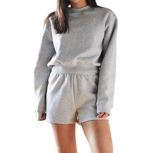 Women Sweat Short Two Piece Sets Cotton Fleece Winter Season Women Sweat <b>Jogging</b> <b>Suits</b> Women Short and Hoodie Set Tracksuits - Product Image 2