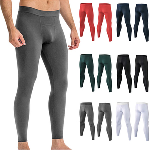 <b>Red</b> Color Full Length Seamless Yoga Leggings High Waist Elastic Waist Sport Compression Pants Solid Color Stretchy Fit - Product Image 5