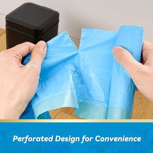 Bolsas de Basura Pequeñas Extra Gruesas de 15 Micras, 300 Unidades, con Cordón, 4 Galones, Resistentes a Desgarros, para Baño y Hogar - Product Image 6