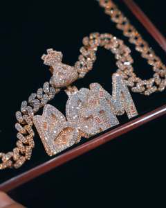 Professional Factory Custom Moissanite Letter <b>Charm</b> Pendant 925 <b>Silver</b> Plated for Certified Unisex Trendy Everyday Wear - Product Image 5