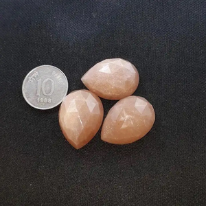 Piedras Preciosas Sueltas de Piedra Lunar Melocotón Natural de 6mm y 9mm, Corte Rosa, Cabujón Plano, para Joyería, Artículos de Moda - Product Image 3