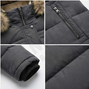 Parka de nailon reversible de gran calidad, abrigo de invierno impermeable de talla grande, chaqueta informal de algodón con cuello con capucha para hombre - Product Image 4