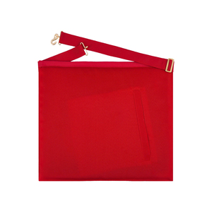 Delantal de Capítulo Real Bordado de Terciopelo Rojo con Emblema Triangular Dorado de Satén Blanco, Cintura Ajustable, Venta al por Mayor, Delantal Real Personalizado - Product Image 2