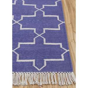 Tapis élégant en coton tissé à la main à tissage plat avec durabilité au quotidien et style intemporel - Product Image 4