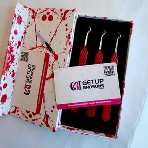 แหนบต่อขนตา GETUP BROSONS รุ่น Precision ทำจากสแตนเลสสตีล ปลายไฟเบอร์เคลือบสีแดง ด้ามโค้ง สำหรับแยกขนตา - Product Image 6