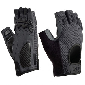 KADIA PU Leather Motorcycle <b>Gloves</b>-half Finger <b>Touchscreen</b> Compatible Hook Loop Closure Unisex Powerlifting Workout <b>Gloves</b> - Product Image 5
