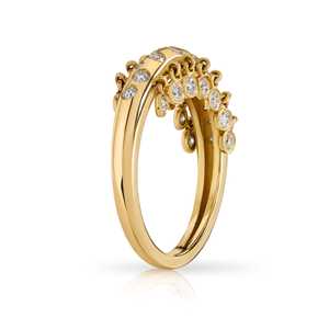 Anillo de Diamantes Cultivados en Laboratorio de Moda al por Mayor, Oro Sólido Real de 14K y 18K, Delicado Anillo de Cúpula Empotrada con Engaste de Bisel, Precio de Fábrica - Product Image 4