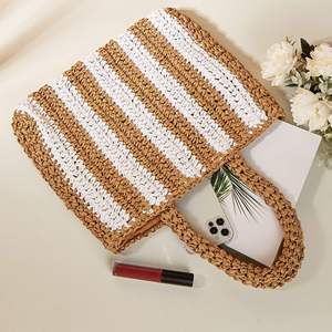 Refine your daily look with this classic Natural yarn bag designed with an artistic <b>top</b> edge and a patterned woven body today - Product Image 5