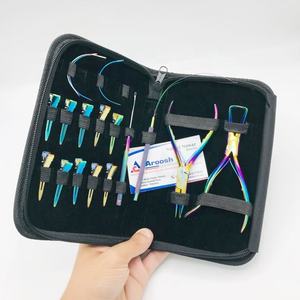 Kit d'outils d'extension de cheveux en acier inoxydable arc-en-ciel pour pinces à cheveux humains - Product Image 1