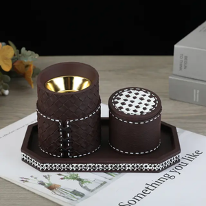 ArabianCraft Bakhoor Burner Set Premium Handmade Wood & Leather <b>Incense</b> <b>Holder</b> with Serving Tray for Oud, Bakhoor & Luxury - Product Image 5
