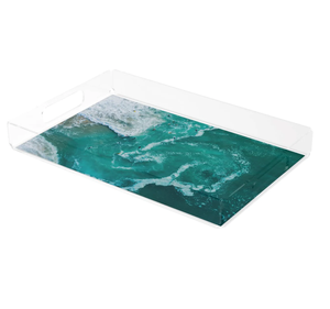 Modern Crystal Acrylic Printed Serving Storage Tray For Serving Beverages Snacks Breakfast Organizer Platter For <b>Coffee</b> <b>Table</b> - Product Image 5