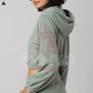 Conjunto de Sudadera con Capucha y Pantalones Deportivos con Logotipo Personalizado, Conjunto de 2 Piezas de Algodón para Mujer, Trajes Deportivos para Fitness - Product Image 3