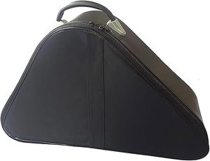 Masonic Chapeau Case - <b>Black</b> Leather Closure type Zipper Fit type Fitted Pattern Solid leather-type material, - Product Image 2