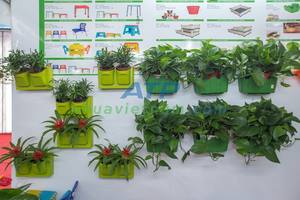 Grossiste Personnalisé Double Plastique Intérieur/Extérieur Fleur/Pot de Plante Verte Tenture Murale Couleur Vert Blanc pour Utilisation - Product Image 5