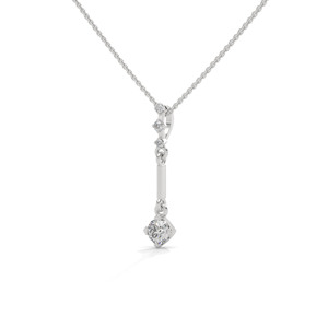 Collar con Colgante en Forma de Y de Plata de Ley 925 con Moissanita de Corte Redondo, Joyería para Regalo de Aniversario de Bodas - Product Image 2
