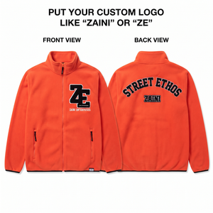 Premium 240 GSM Fleece <b>Jacket</b> Full Zip Stand Collar Custom Embroidered Logo Waterproof Breathable Men's Warm Outdoor Casual - Product Image 1