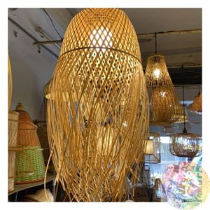 Lámpara Colgante de Fibra Natural, Tejida a Mano, de Ratán, Decorativa, para Techo, Estilo Boho, para Sala de Estar, Dormitorio - Product Image 2