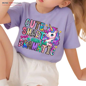 Camisetas de algodón para niños, estilo boutique, patrón 3D informal para uso diario para bebés y niños - Product Image 3