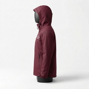 Custom Durable Waterproof Sporty Front Logo Men's <b>Hooded</b> Solid Color Zipper Closure Casual Winter <b>Rain</b> <b>Jacket</b> - Product Image 5