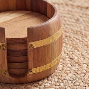 Custom Kichen Drinking Cup Coaster Bamboo Wood Coasters <b>Set</b> Wholesale Blank Wood coaster Custom Wooden Absorbent Slate Coaster - Product Image 6