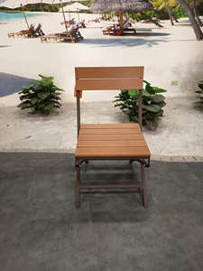 Silla de Jardín Moderna para Exteriores con Asiento y Respaldo de Madera, Estructura de Acero, Diseño de Patas Cónicas Resistentes para Uso en Pisos Duros KTS-241026-06 - Product Image 2