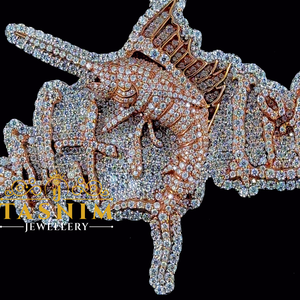 Comprar Colgante Hip Hop de Moissanita Tallada Chapado en Oro Rosa con Ojos de Horus Iced Out, Estilo Vintage, para Fiesta, Boda, Regalo - Product Image 2