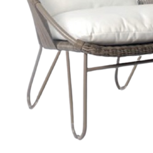 เก้าอี้นั่งหวายทำด้วยมือแบบทันสมัยพร้อมขาโลหะแบบกลมสำหรับห้องนั่งเล่นในร่มหรือการตกแต่งกลางแจ้งสำหรับสวน - Product Image 4