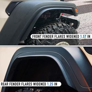 Kit Carrozzeria Jeep Wrangler JL JLU Unlimited Sahara 2018-2023, Parafanghi Anteriori e Posteriori, Allargamenti Passaruota, Compatibile con Tutti i Modelli - Product Image 3